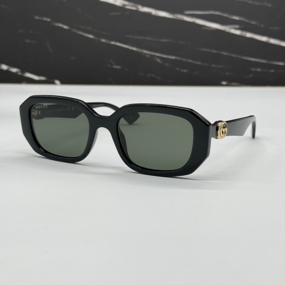 NEW GUCCI WOMEN GEOMETRIC BLACK SNGLASSES - Picture 3 of 13